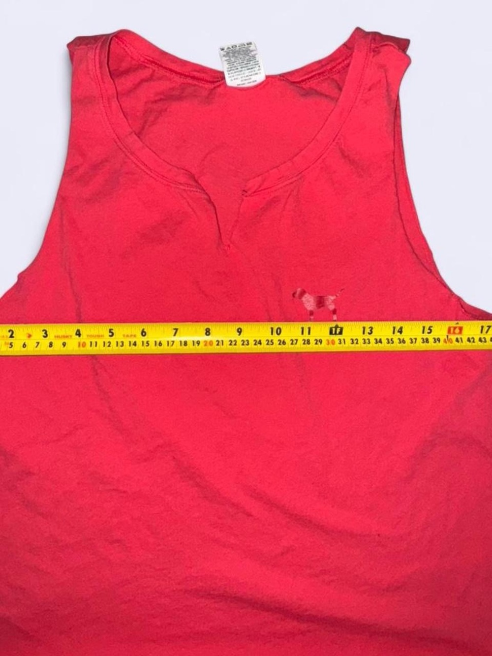 PINK Victoria’s Secret Pink Sleeveless Tank Top Medium Cutout Back Logo Tee - Picture 5 of 5